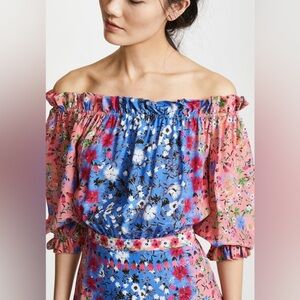 NWT Saloni Grace Mini Dress in Foxglove Meadow Print